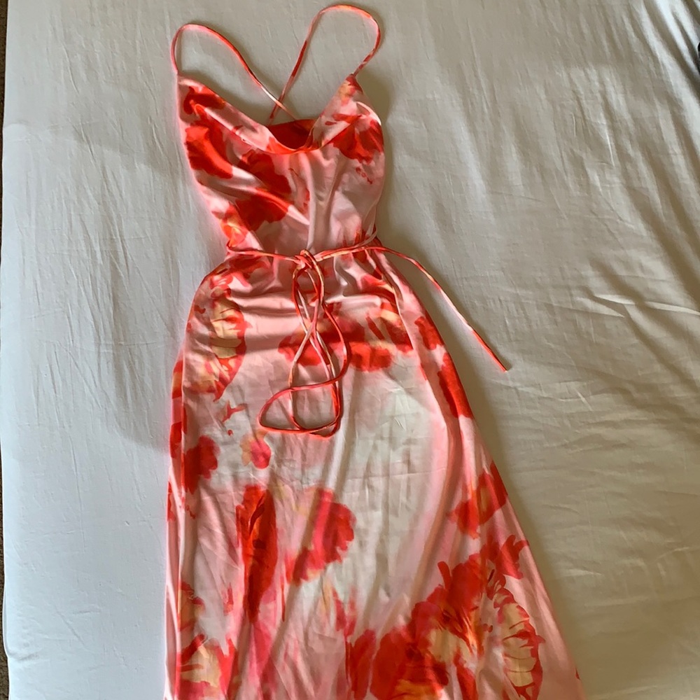 Pink and Red Floral maxi dress